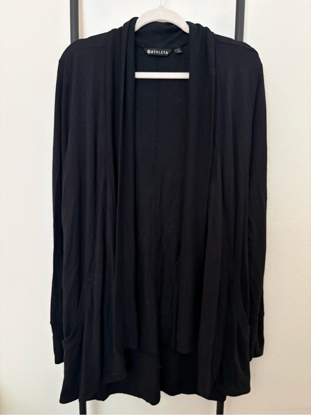 Athleta | Black Draped Open-Front Women's Cardigan